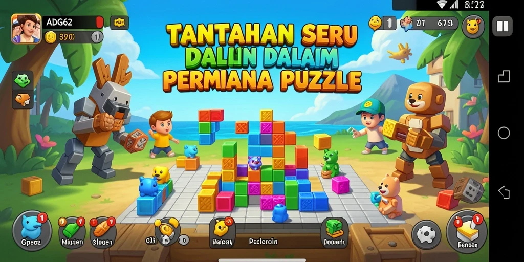 Screenshot gameplay ADG62 yang menampilkan serunya menyelesaikan teka-teki.