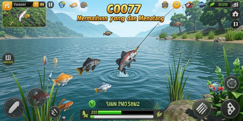 Tampilan gameplay C0077 yang menarik dengan suasana memancing yang realistis.