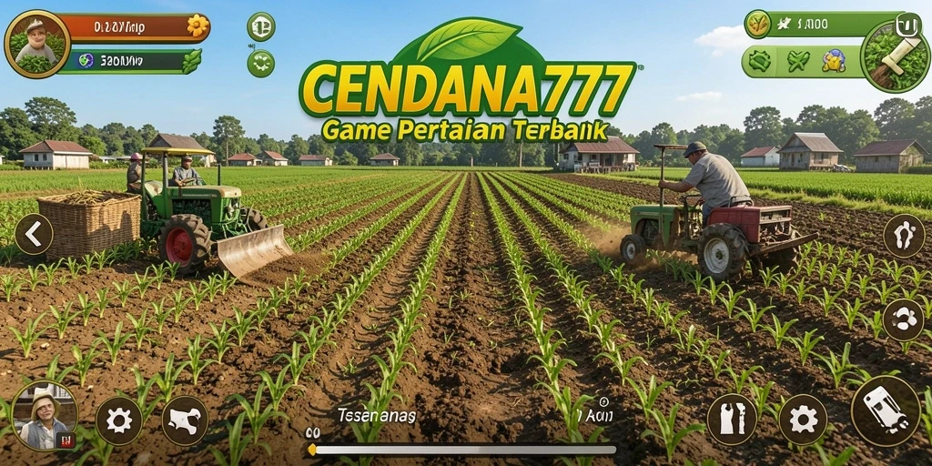 Screenshot CENDANA777 menampilkan aktivitas bertani yang seru dan interaksi dengan teman dalam game.
