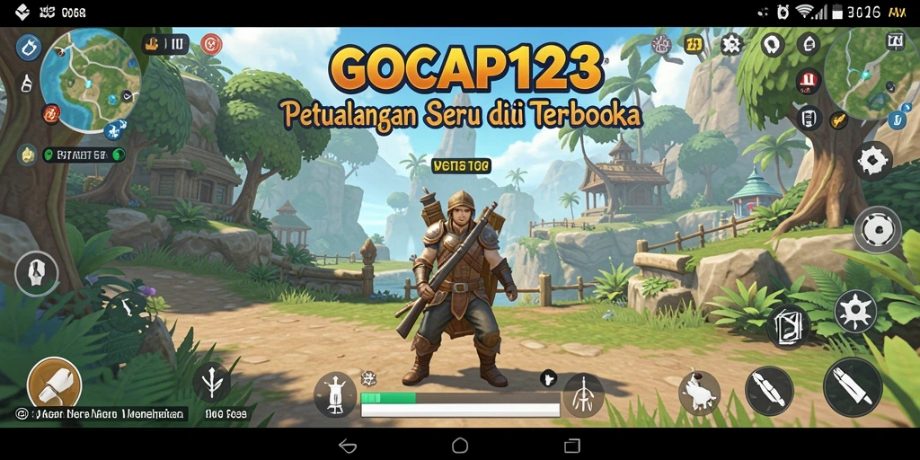 Screenshot gameplay GOCAP123 menampilkan eksplorasi dunia terbuka yang menakjubkan.