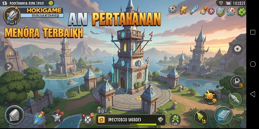Gambaran gameplay HOKIGAME yang mendebarkan di Tower Defense.