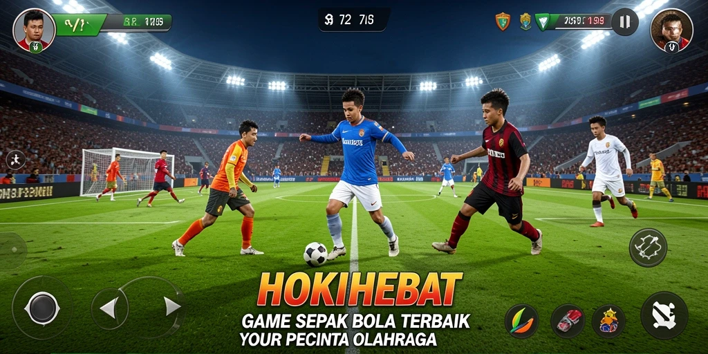 Gameplay menarik HOKIHEBAT dengan aksi sepak bola yang seru.