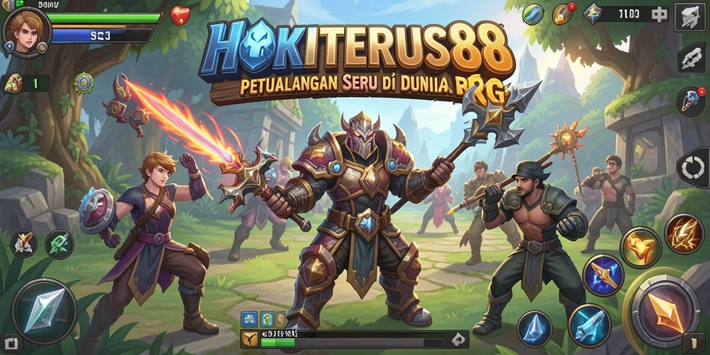 Tampilan gameplay RPG HOKITERUS88 yang menarik dengan pertarungan seru.