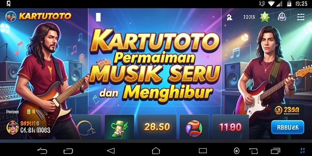 Tampilan gameplay KARTUTOTO dengan keseruan bermain musik.