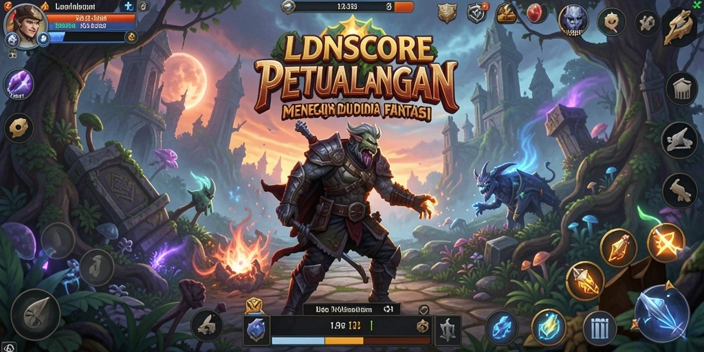 Tangkapan layar menunjukkan aksi mendebarkan di dunia petualangan LDNSCORE.