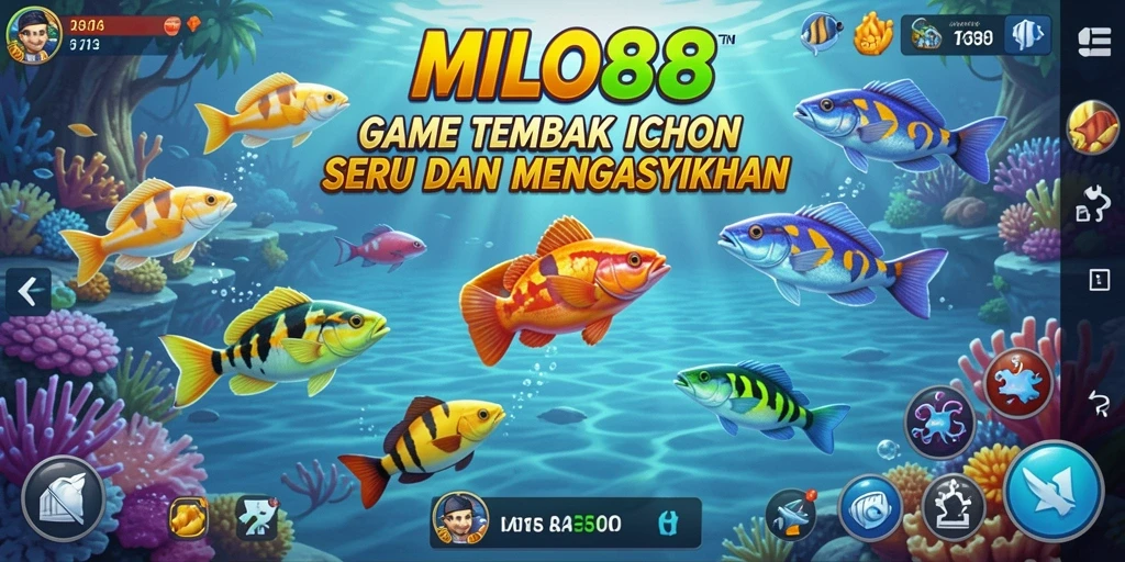 Tampilan gameplay seru dari MILO88 saat berburu ikan.