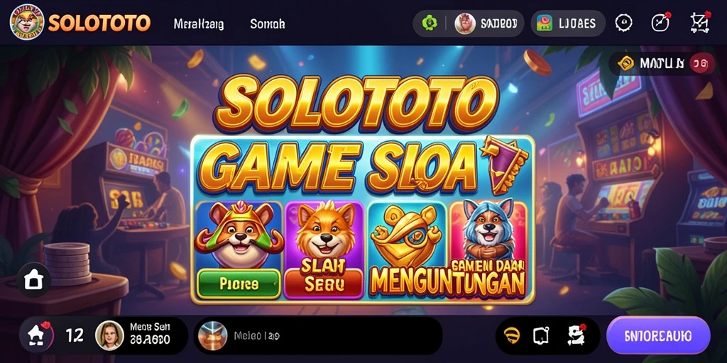 Screenshot menunjukkan suasana seru saat bermain SOLOTOTO dengan mesin Slot yang berwarna-warni.