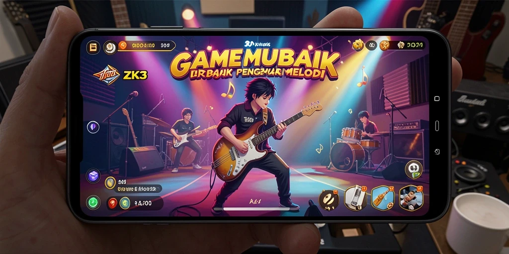 Tampilan gameplay ZK3 yang memukau saat memainkan lagu.